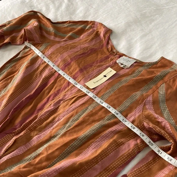 Harper Heritage Francesca’s Collections Striped Tie Front Long Sleeve Top Size M - Picture 7 of 10